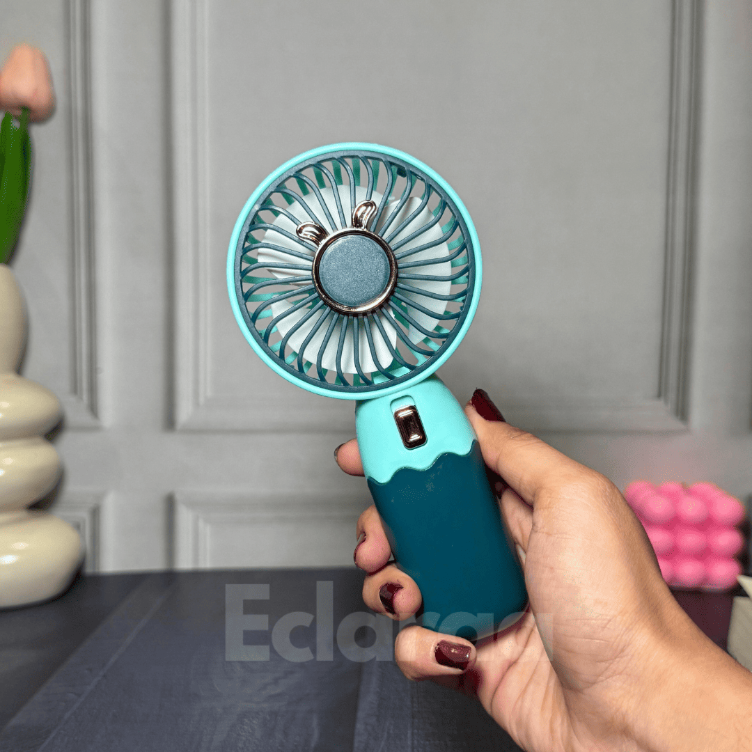 Mint Green Rechargeable Mini-Fan and Rechargeable fan