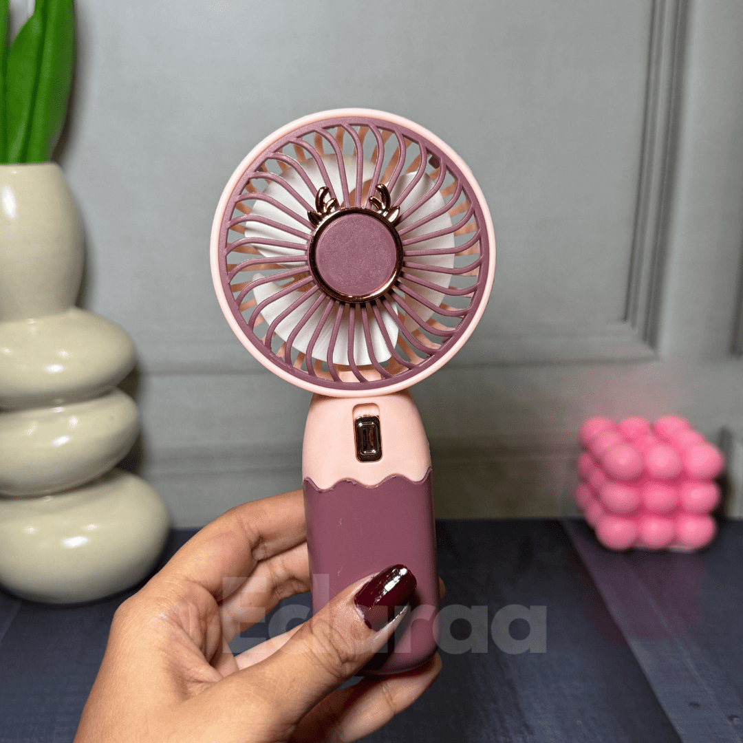 Red Mini Portable rechargeable fan