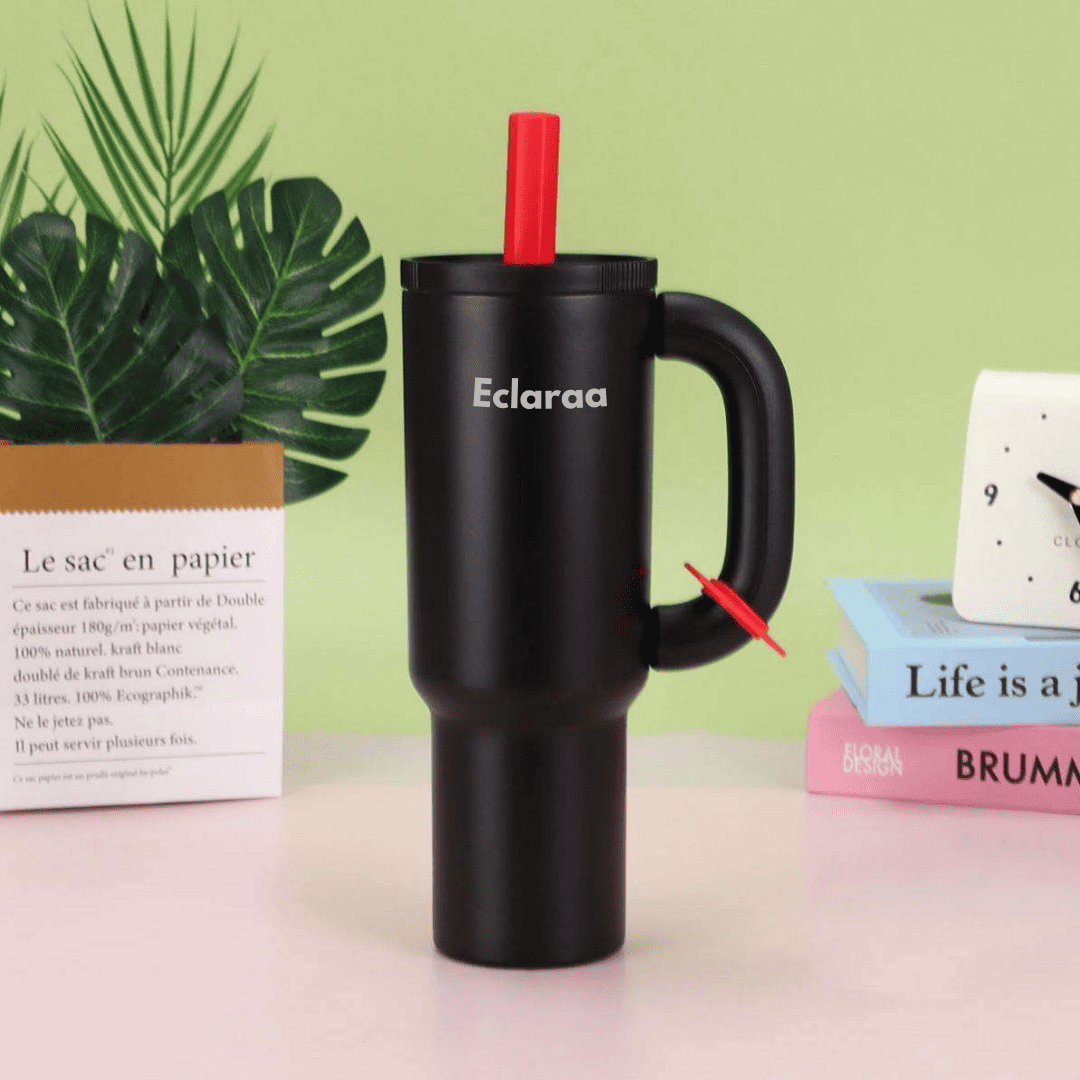 black Petron Tumbler 1200ml Side View – Large Capacity Stainless Steel Tumbler