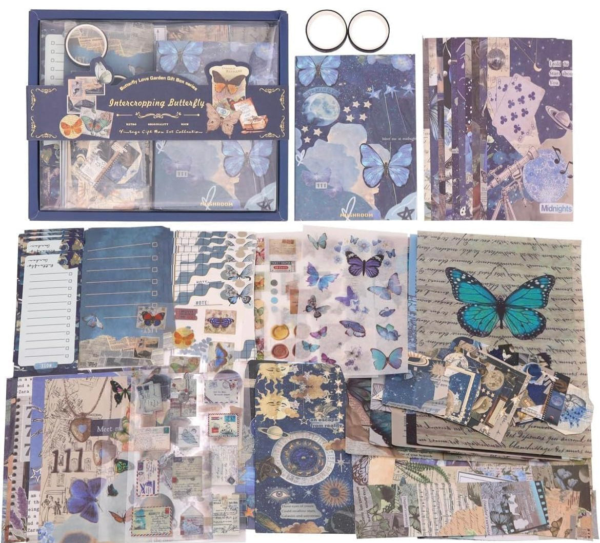 Butterfly Garden scrapbook accessories β floral stickers, memo notes, tapes