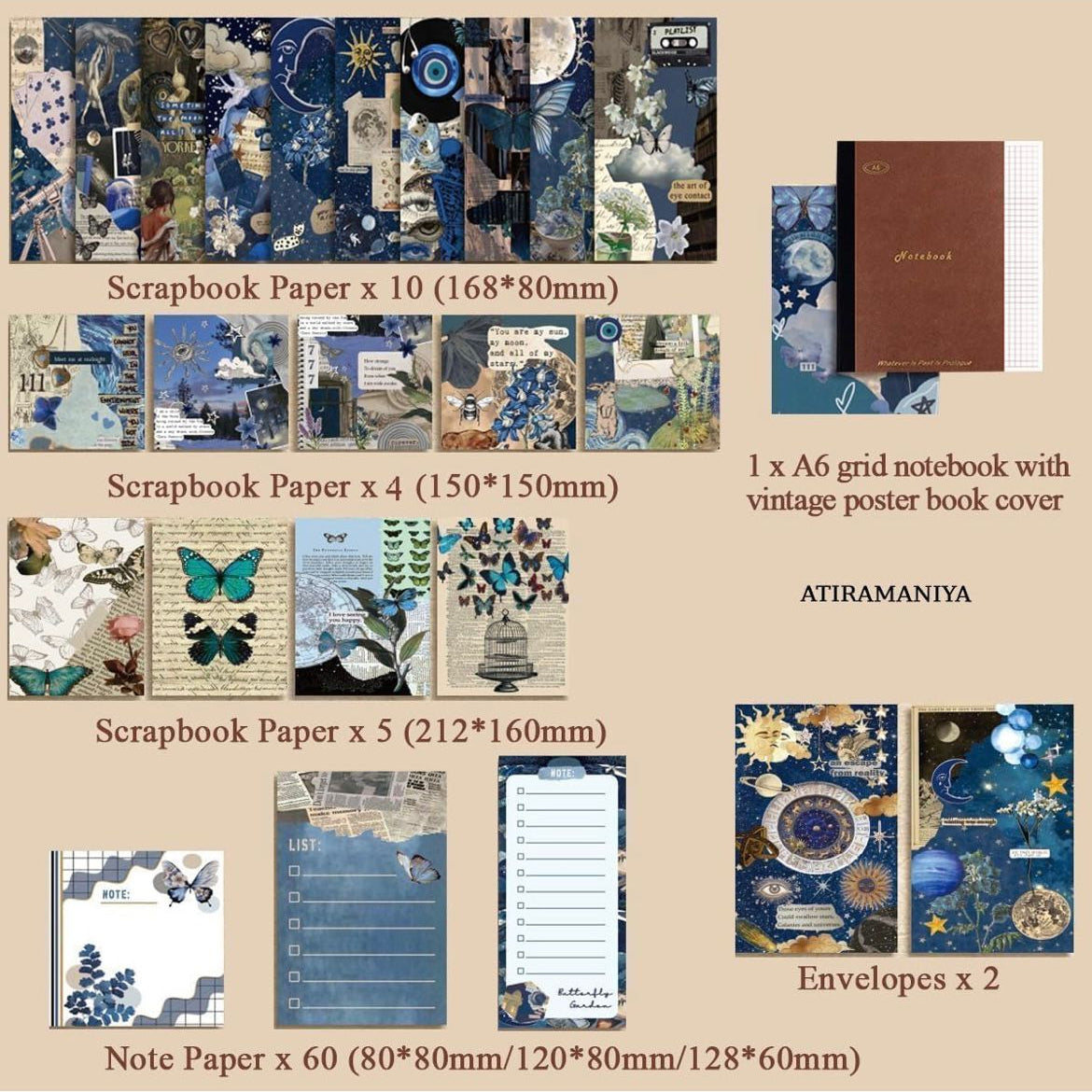 Butterfly Garden Scrapbooking Kit full set with 160+ supplies