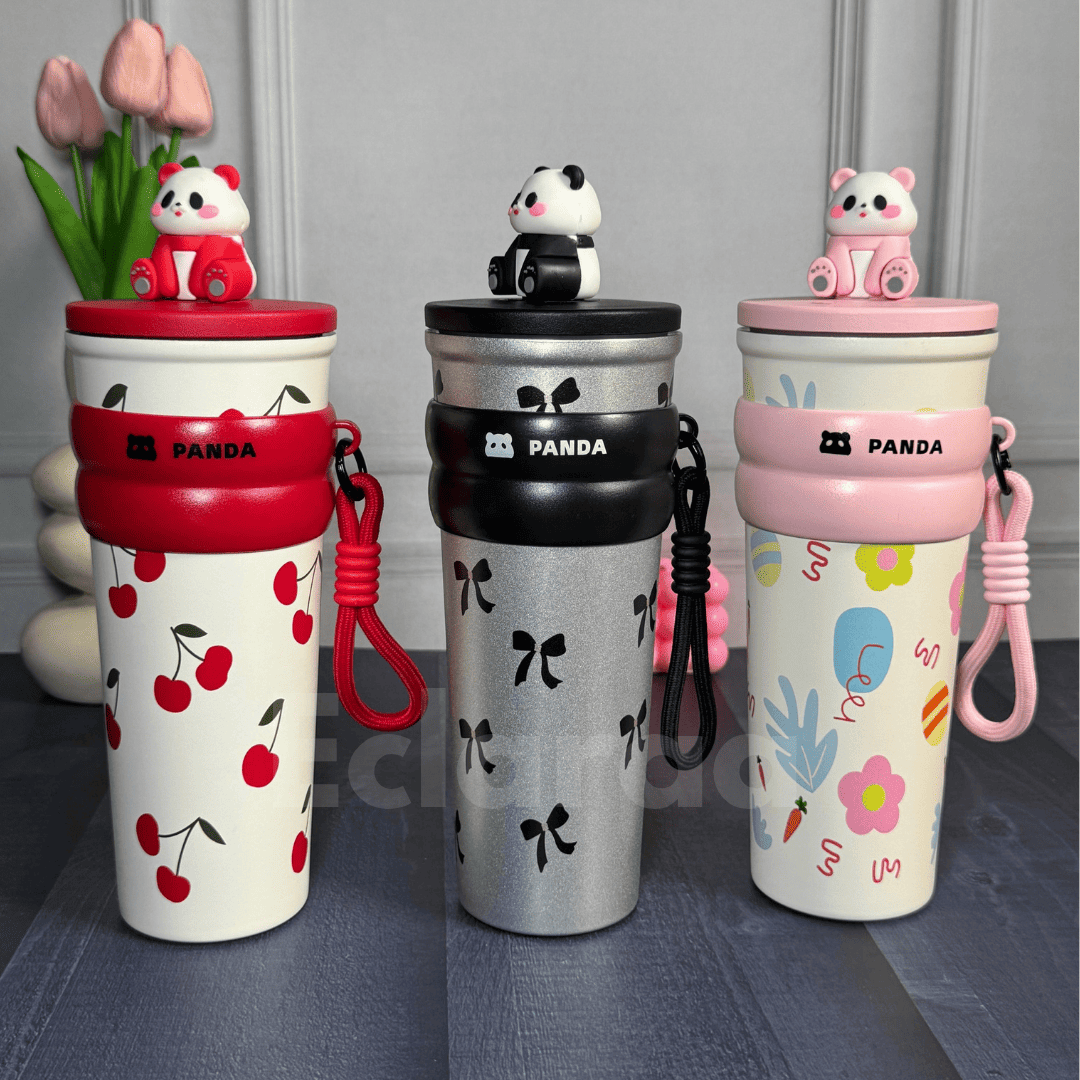 panda 700ml sipper all three colors red black pink