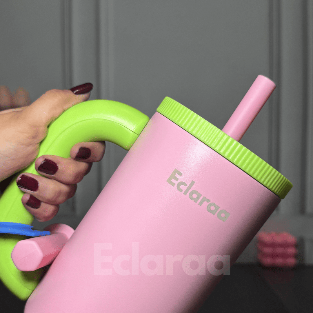 Pink Petron Tumbler 40oz Stainless Steel Insulated Water Bottle Front View