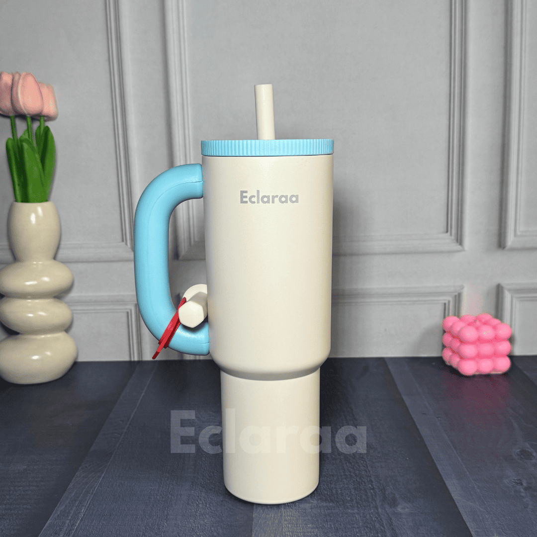 White Petron Tumbler 1200ml Side View – Large Capacity Stainless Steel Tumbler