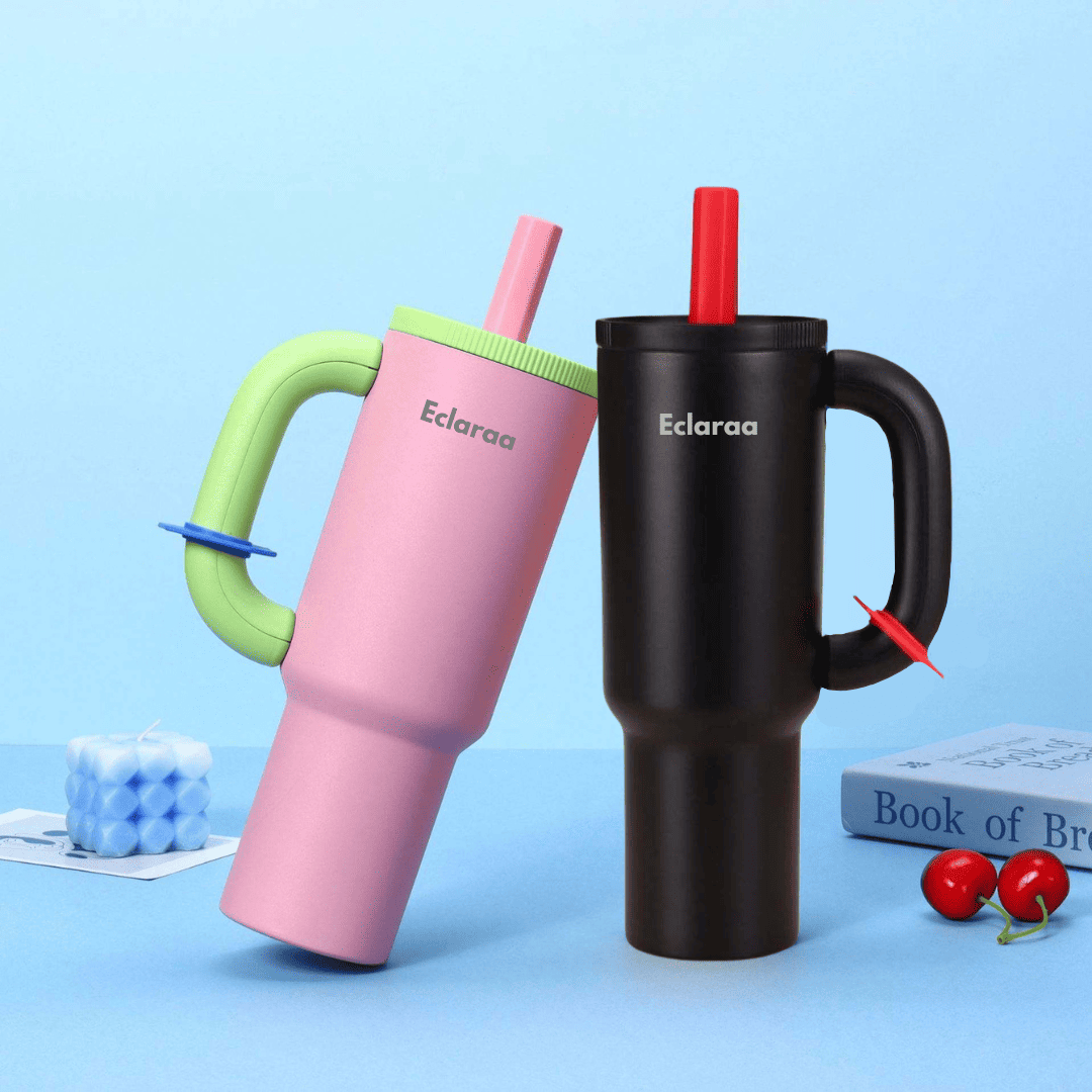pink and black Petron Tumbler 1200ml Side View – Large Capacity Stainless Steel Tumbler