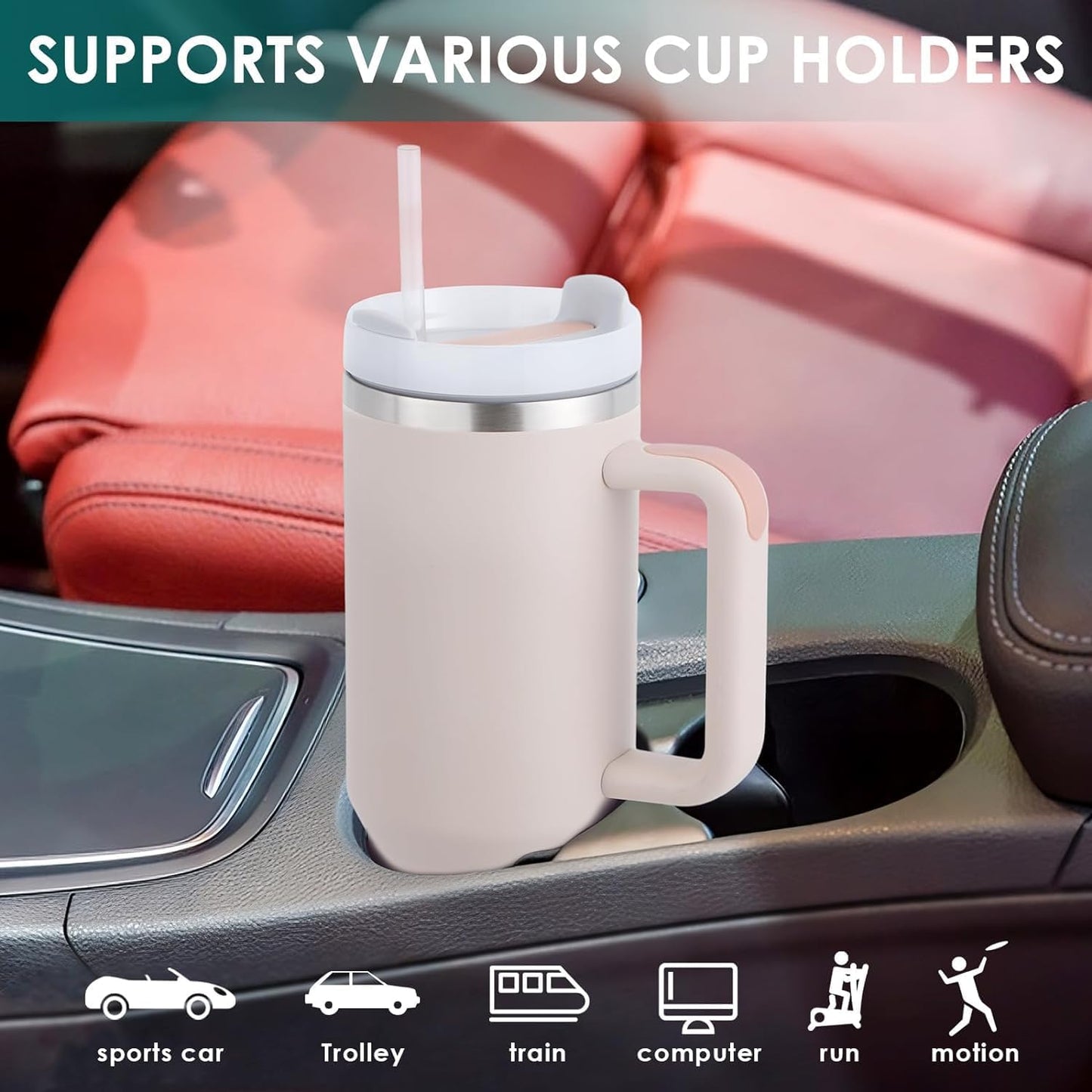 tumbler in car cupholder
