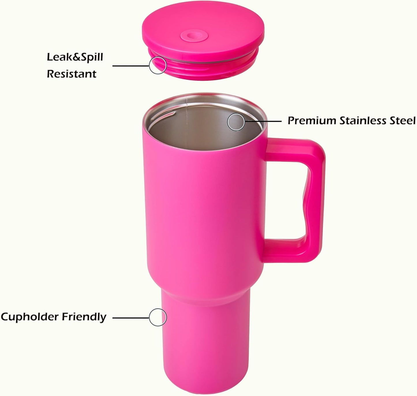 Bliss 40oz Steel Tumbler – Leak-Resistant Insulated Cup with Straw & Lid