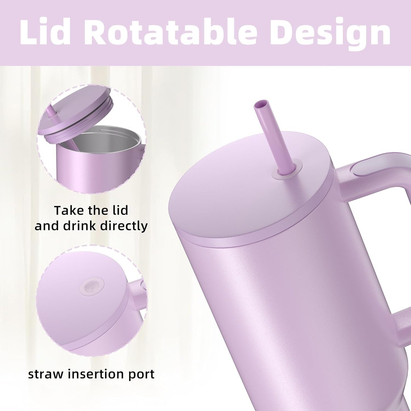 Bliss 40oz Steel Tumbler – Leak-Resistant Insulated Cup with Straw & Lid