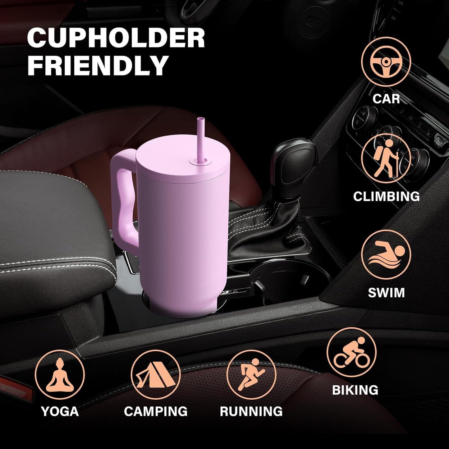 Bliss 40oz Steel Tumbler – Leak-Resistant Insulated Cup with Straw & Lid