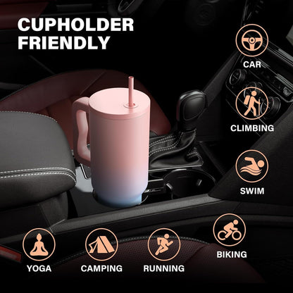 Bliss 40oz Steel Tumbler – Leak-Resistant Insulated Cup with Straw & Lid