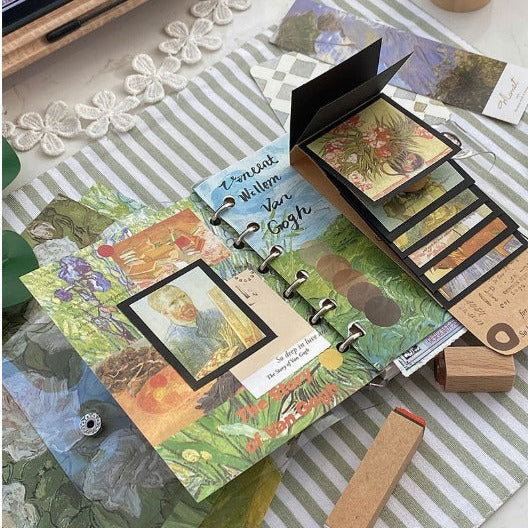 Artistic notebook with Vintage Van Gogh Scrapbooking Kit