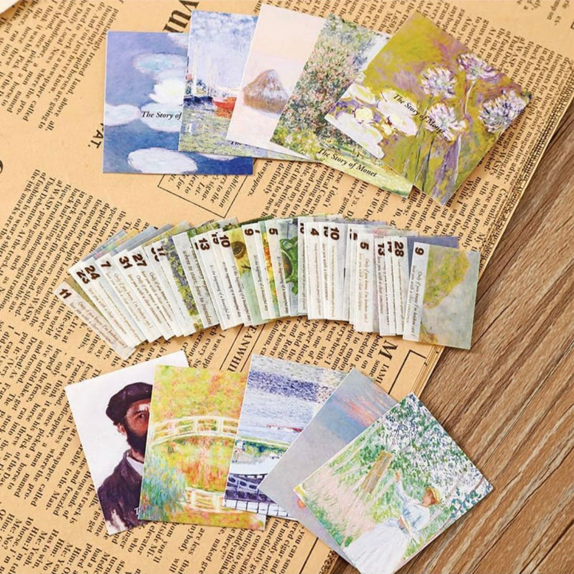 Vintage Van Gogh scrapbook stickers, tapes and postcards 
