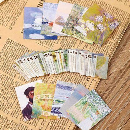Vintage Van Gogh scrapbook stickers, tapes and postcards 