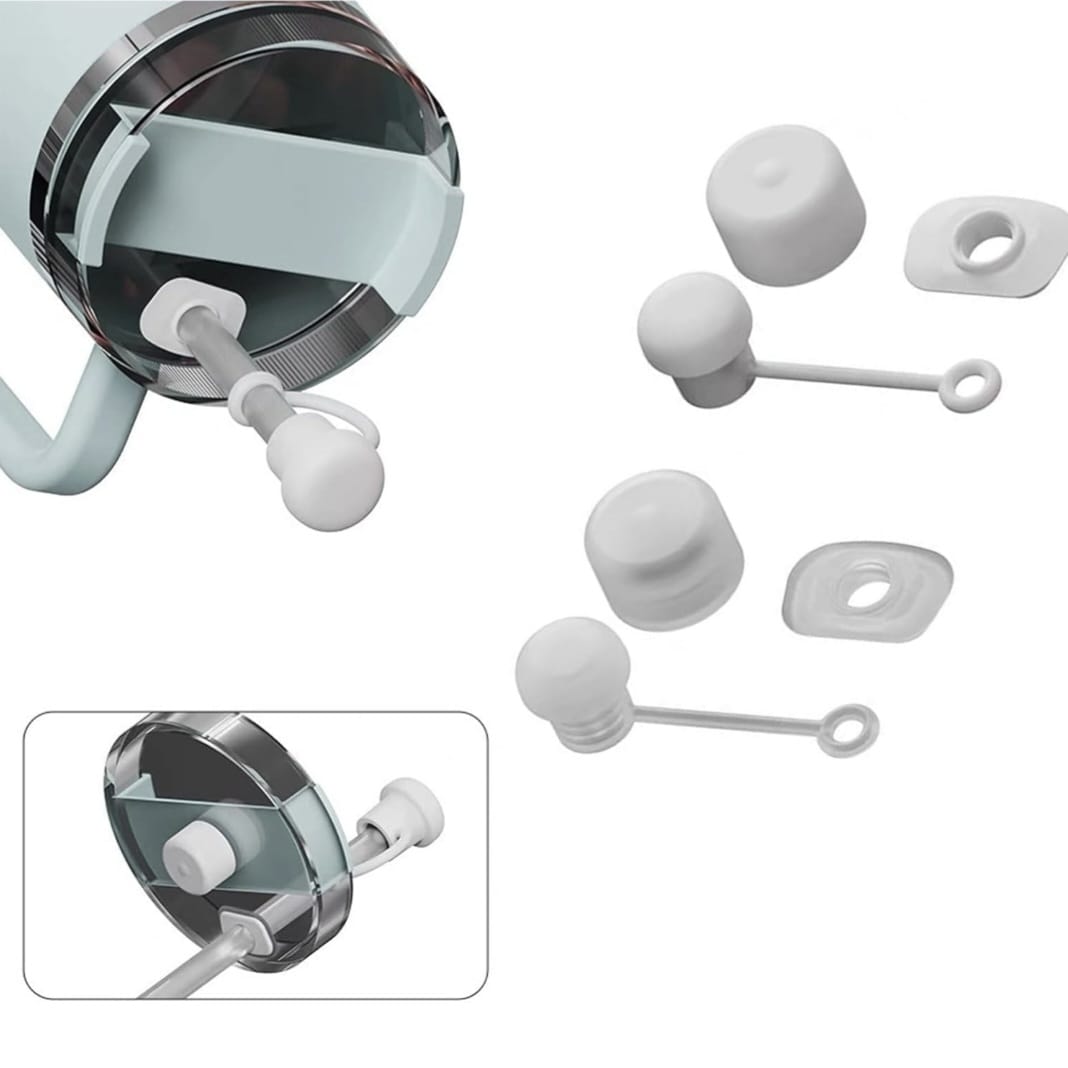 Close-up of soft BPA-free silicone straw topper – flexible fit for standard straws