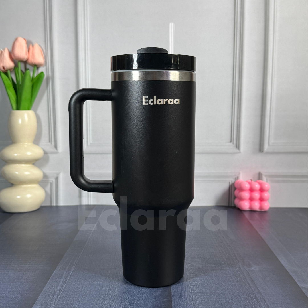eclaraa 40oz black stainless steel cup with double-wall insulation
