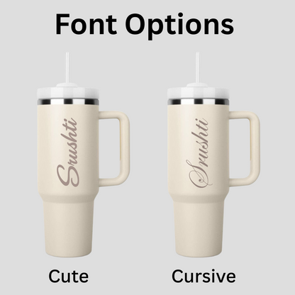 font option for back tumbler