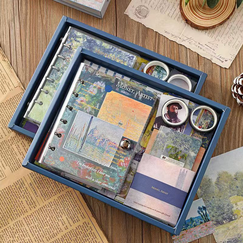 Monet inspired A6 journal notebook for scrapbooking and journaling