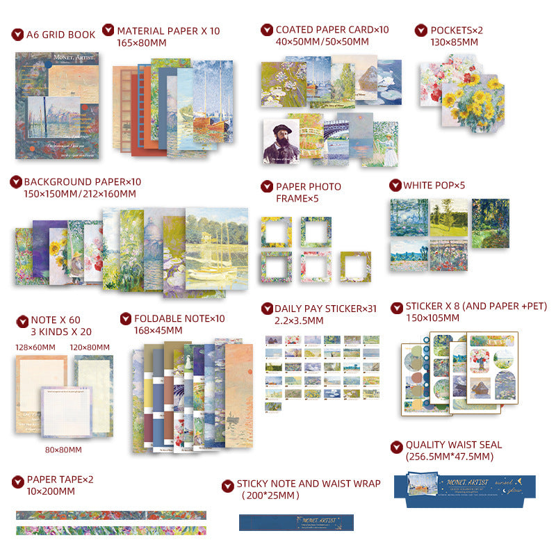 Oscar-Claude Monet Scrapbooking Kit complete set
