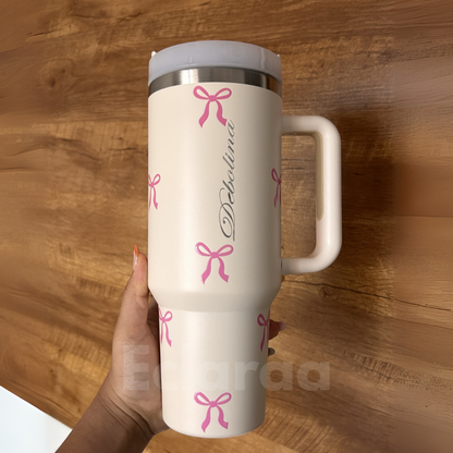 personalized eclaraa pookie tumbler 1200ml with lid and straw