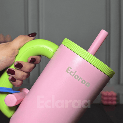 Pink Petron Tumbler 40oz Stainless Steel Insulated Water Bottle Front View