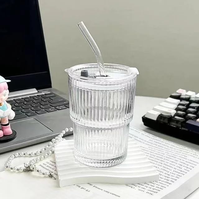 Portable borosilicate glass tumbler – 350ml capacity, transparent design