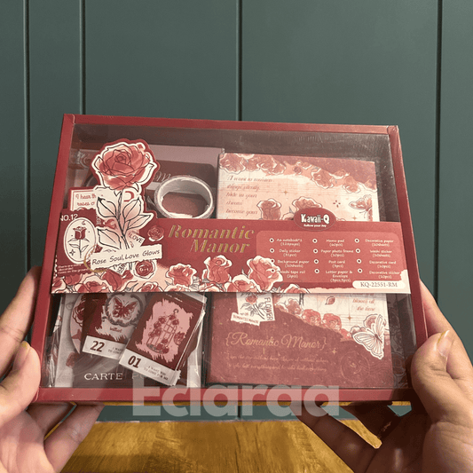 Romantic Manor Scrapbooking Kit – vintage journal with stickers, washi tapes, and DIY supplies