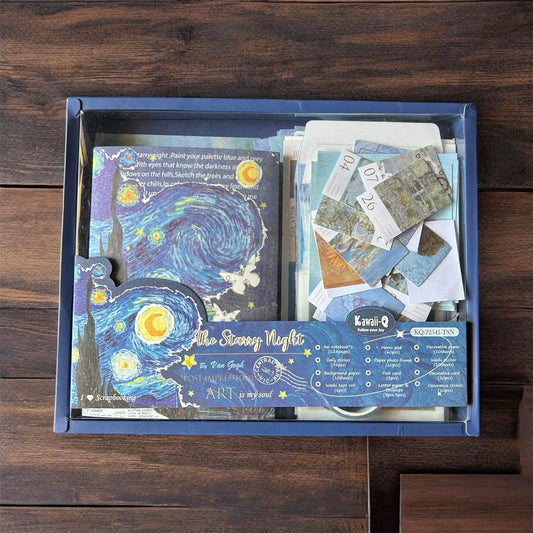 Van Gogh Starry Night journaling & scrapbooking kit – full 164-piece stationery set