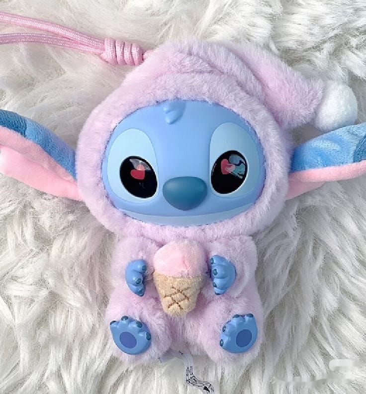Mystery box Stitch plush keychain ornament by Miniso, perfect for bags and Christmas gifts