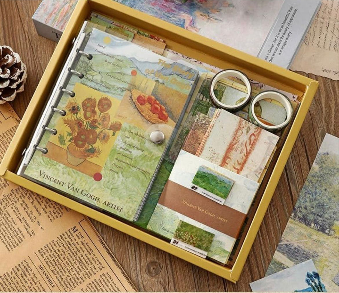 Vintage Van Gogh Scrapbooking Kit with art journal and supplies