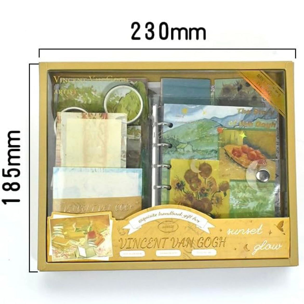 Vintage Van Gogh Scrapbooking Kit with 160+ creative supplies box size